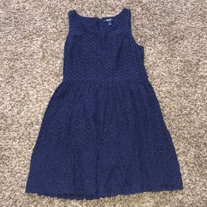 Old Navy Navy Eyelet Dress